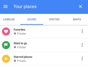 Google map favorites